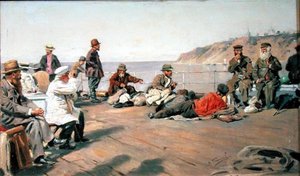 Aan dek door Vladimir Egorovic Makovsky